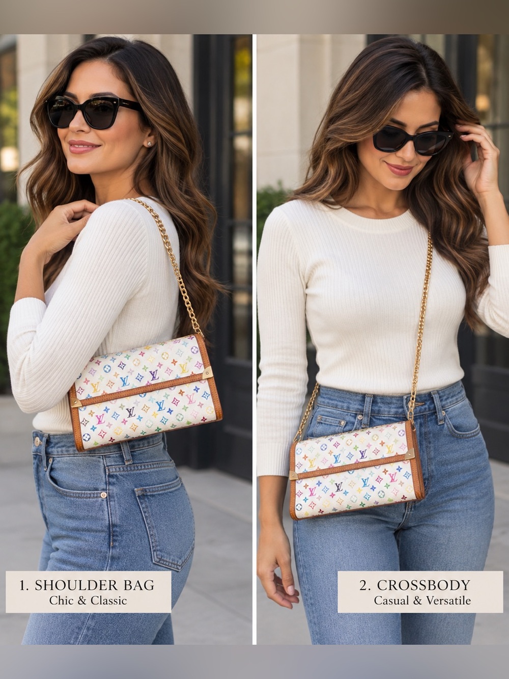 Louis Vuitton Porte international Murakami wallet on chain WOC